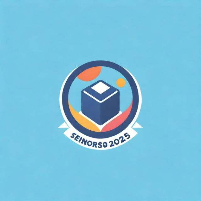 A vibrant school-themed logo with the words 'Seniors 2025', embodying a blend of academia and youthful energy.