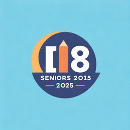 A vibrant school-themed logo with the words 'Seniors 2025', embodying a blend of academia and youthful energy.