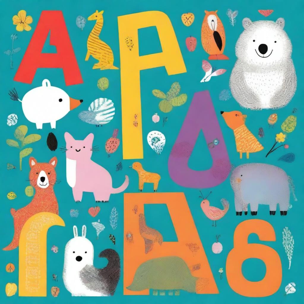 A vibrant and colorful book cover for a children's animal ABC drawing book