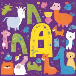 A vibrant and colorful book cover for a children's animal ABC drawing book