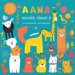 A colorful and lively book cover for a children's book featuring various animals