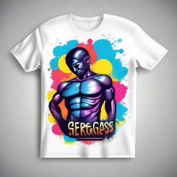 Create a t-shirt design featuring the text 'Geragas' with a unique and eye-catching picture