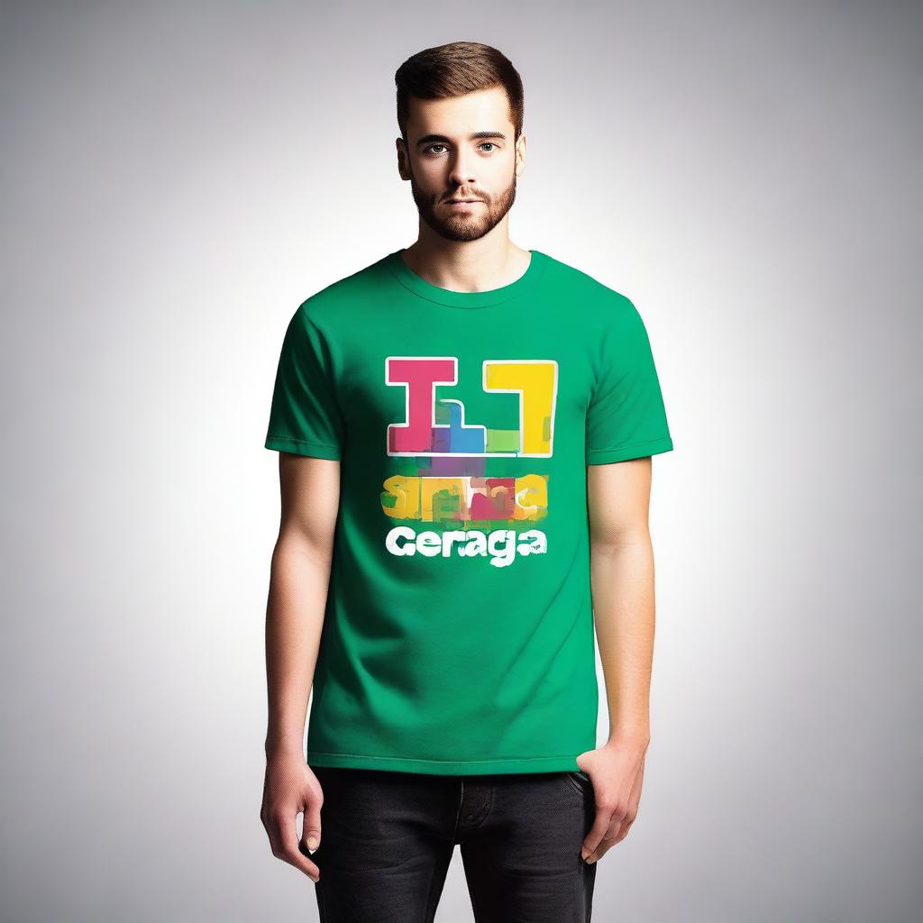 Create a t-shirt design featuring the text 'GERAGAS'