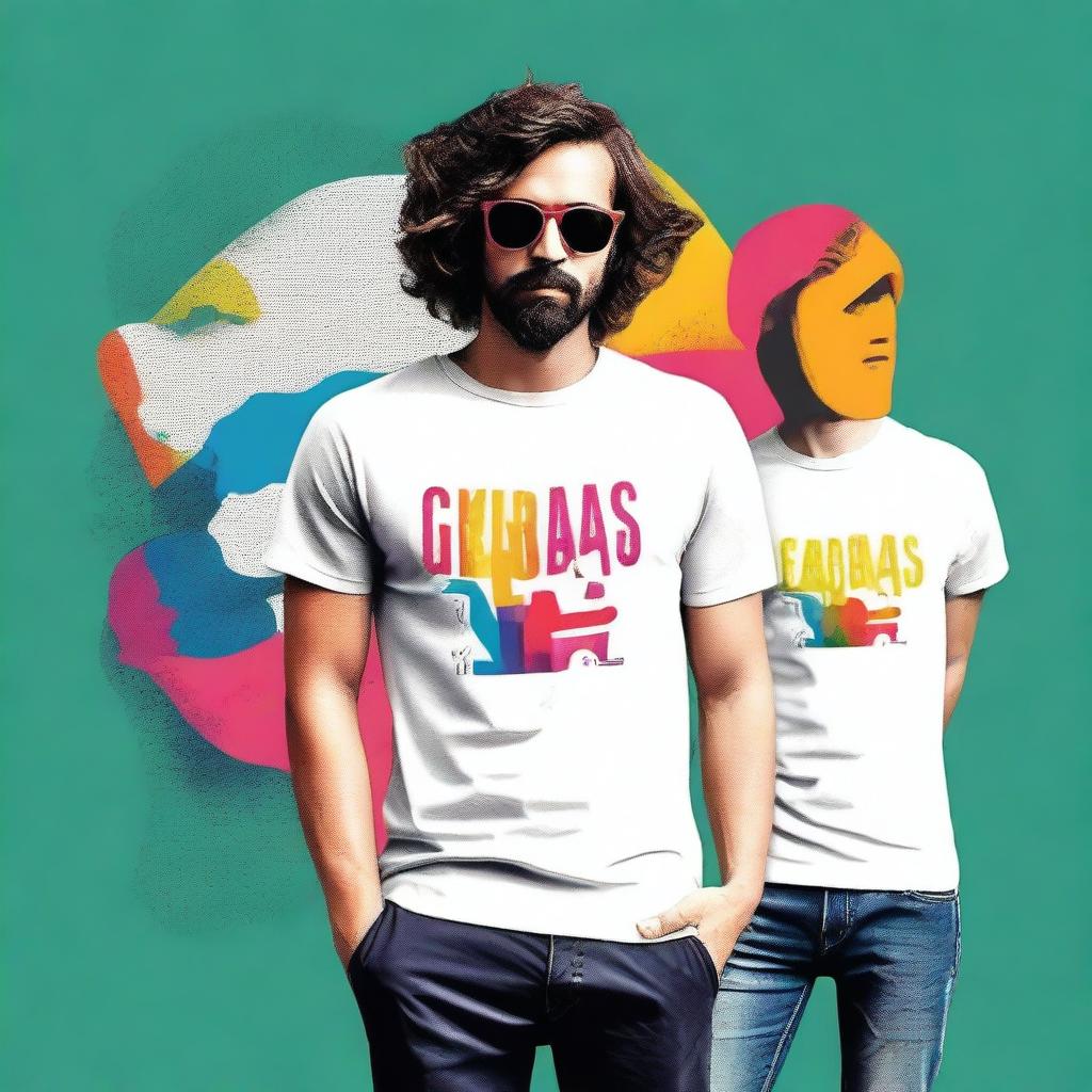 Create a t-shirt design featuring the text 'GERAGAS'