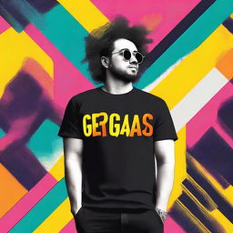 Create a t-shirt design featuring the text 'GERAGAS'