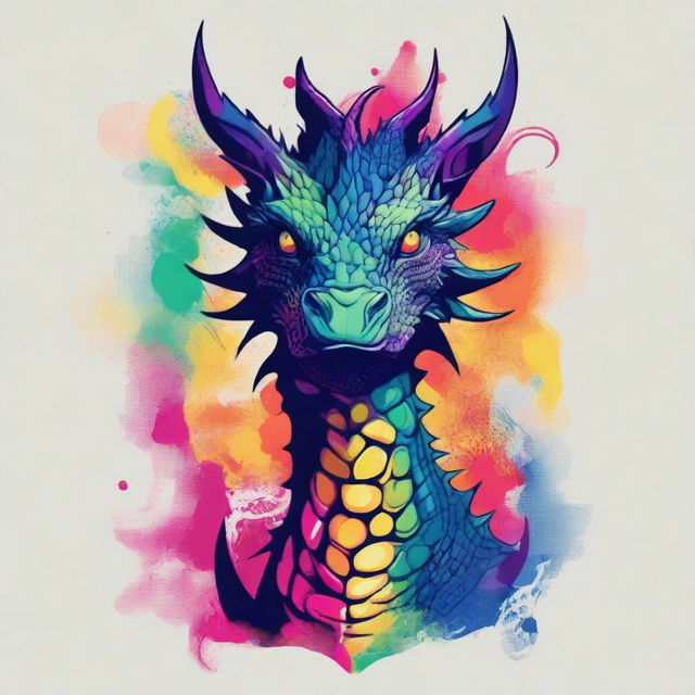 A stylish t-shirt design featuring a unique and creative graphic of a dragon named Geragas