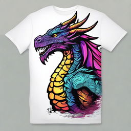 A stylish t-shirt design featuring a unique and creative graphic of a dragon named Geragas