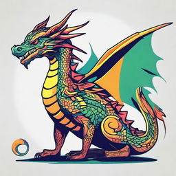 A stylish t-shirt design featuring a unique and creative graphic of a dragon named Geragas