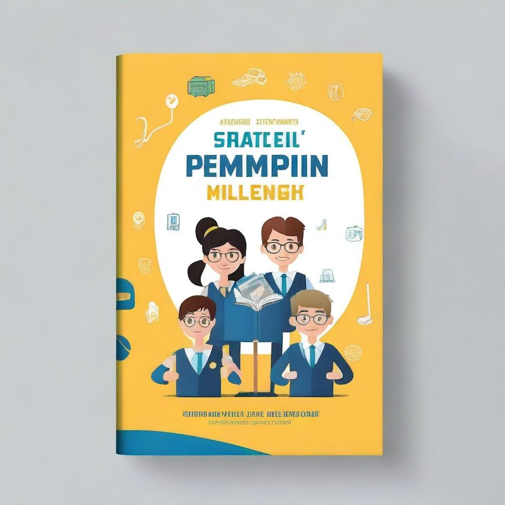 A book cover design for a book titled 'Strategi Pemimpin Milenial'