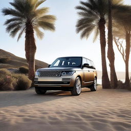 A high-quality, professional photo of a Range Rover, showcasing its luxurious design and features