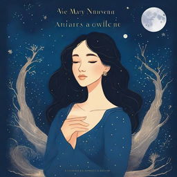 The cover features a deep, starry night sky with a full moon as the central element