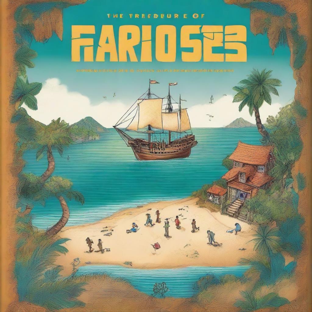 A captivating book cover for 'The Treasure of Echo Isle' written by CK