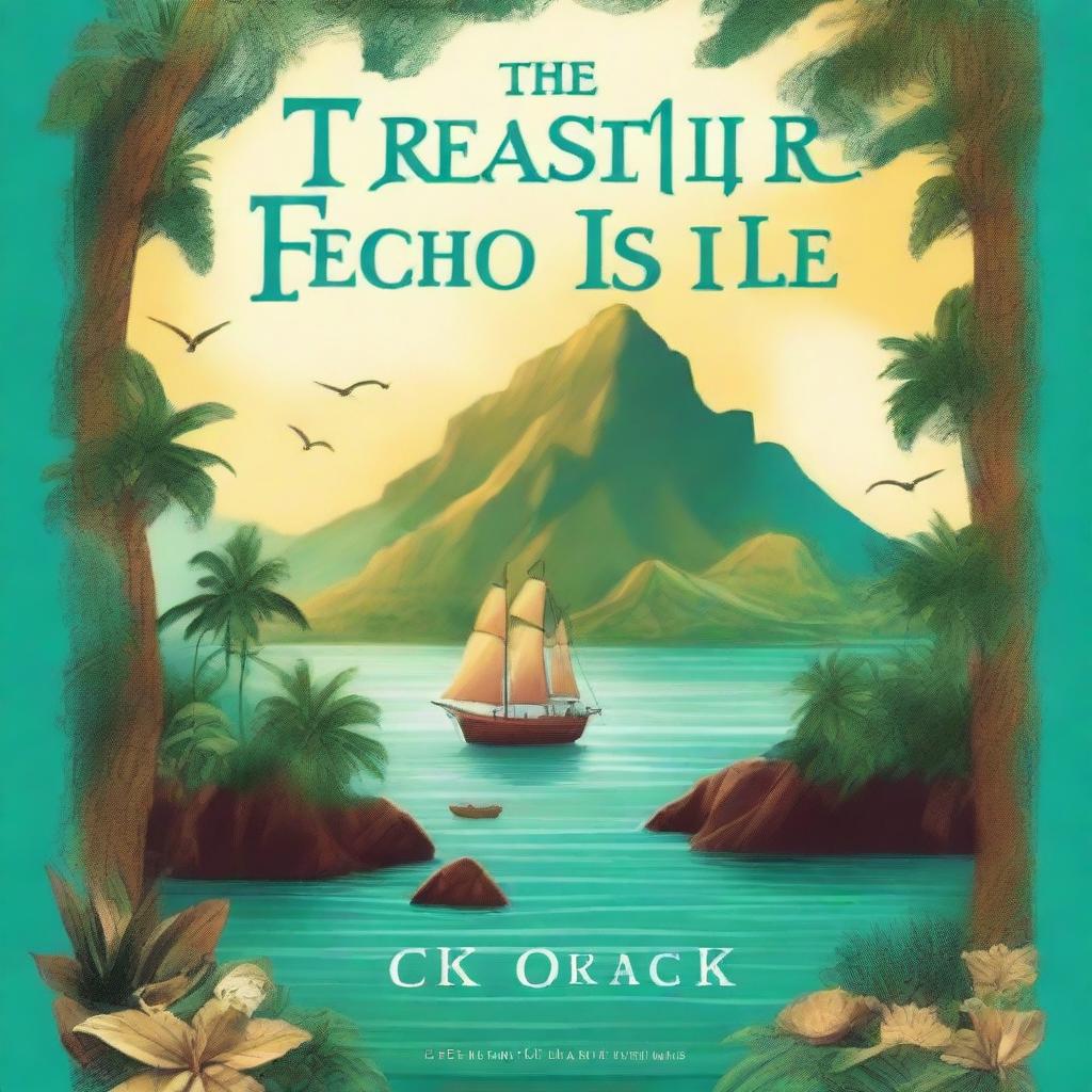 Create a captivating book cover for 'The Treasure of Echo Isle' by CK