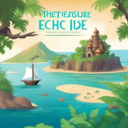 Create a captivating book cover for 'The Treasure of Echo Isle' by CK