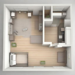 Create linear floor plans for small houses featuring one bedroom and a front gallery or terrace