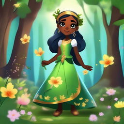 Create an image of a new brawler named Lebron, an enchanted girl in the mystical Enchanted Woods