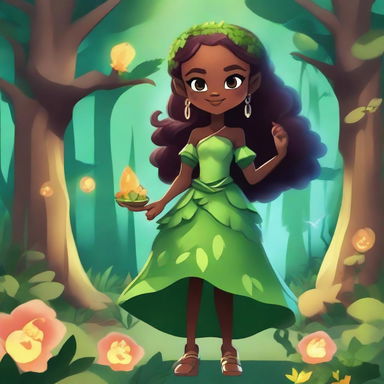 Create an image of a new brawler named Lebron, an enchanted girl in the mystical Enchanted Woods