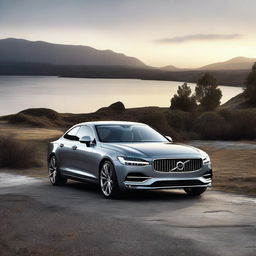 A sleek and modern Volvo S90 coupe, showcasing its elegant design and luxurious features