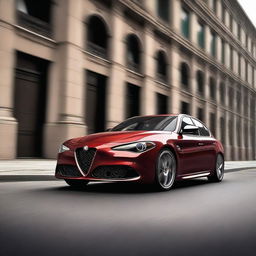 A stunning Alfa Romeo Giulia Quadrifoglio wagon, emphasizing its sporty and dynamic design