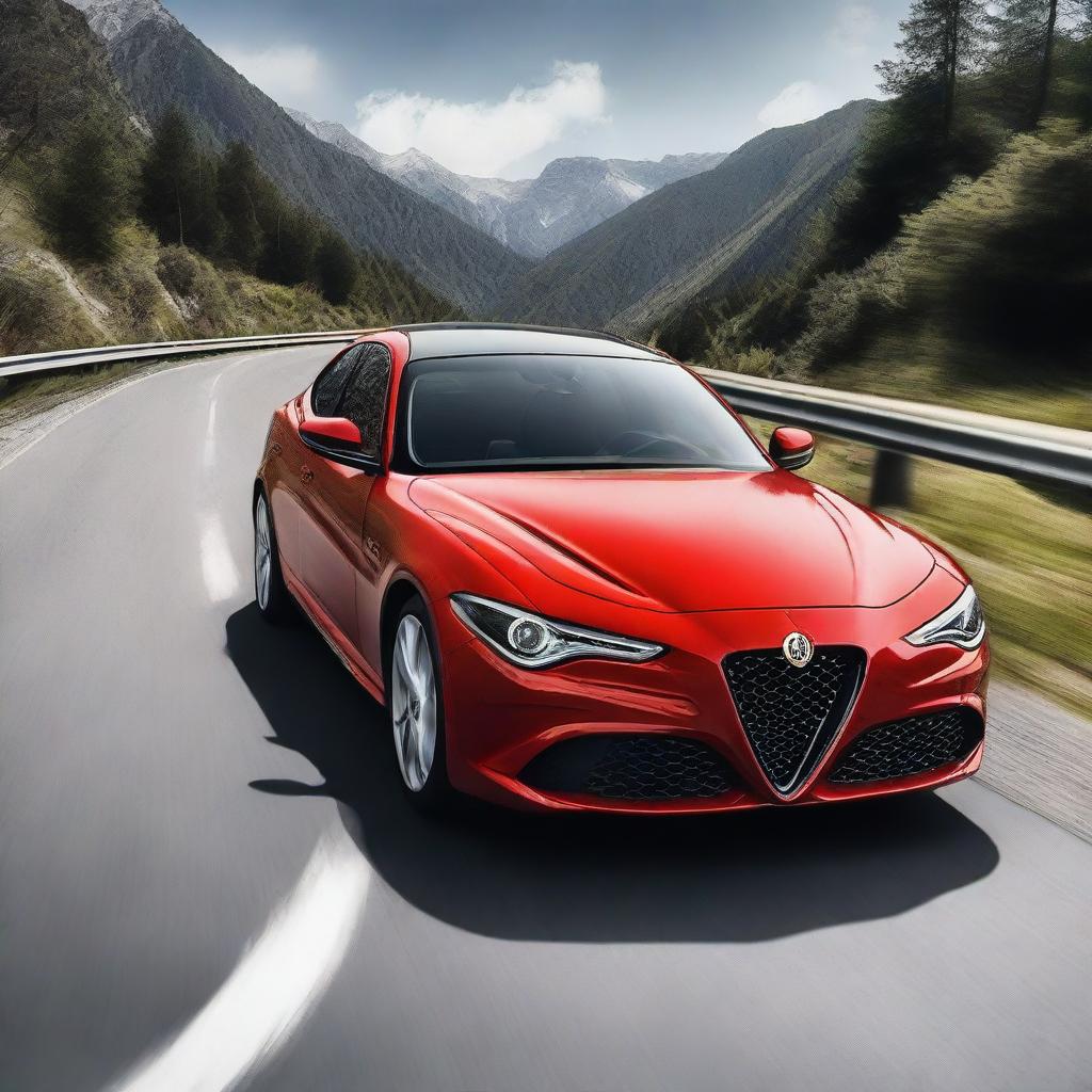 A beautiful Alfa Romeo Giulia 2-door coupe, showcasing its elegant and sporty design