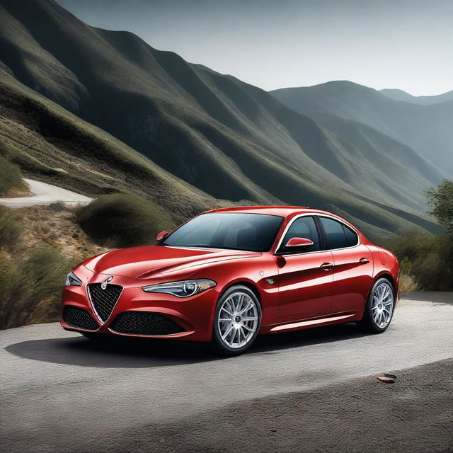 A beautiful Alfa Romeo Giulia 2-door coupe, showcasing its elegant and sporty design