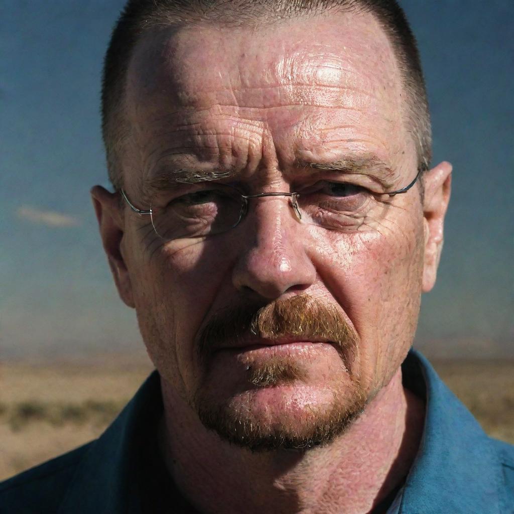 An emotional scene featuring Walter White from Breaking Bad, shedding tears, displaying a raw and rare vulnerability that adds depth to his usually stoic character.