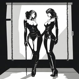 Create an image depicting a BDSM couple