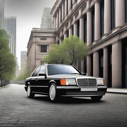 Create an image of a new generation Mercedes-Benz W124 car