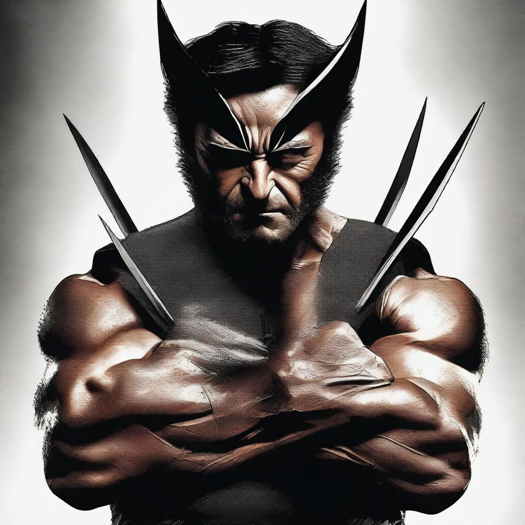 Create a live action movie poster featuring Wolverine