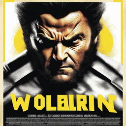 Create a live action movie poster featuring Wolverine