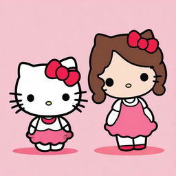 Create an image featuring three Hello Kitty characters