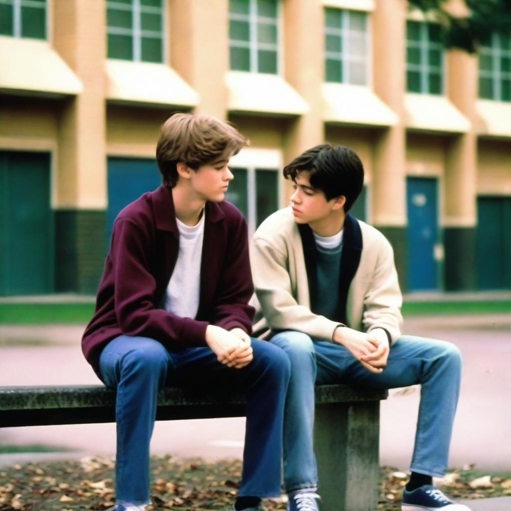 A heartwarming scene from a movie about two high school boys falling in love