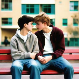 A heartwarming scene from a movie about two high school boys falling in love