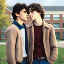 A movie poster featuring two high school boys in love