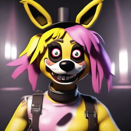 Create an image of Chica from Five Nights at Freddy's, depicted as gender fluid