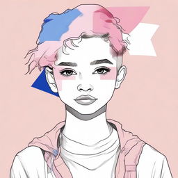 Create an image of a 15-year-old person who identifies as gender fluid