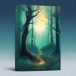 A captivating book cover showcasing a mysterious forest with a hidden path leading to an ancient castle