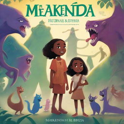 A captivating book cover featuring a young girl named Makenda standing bravely with her uncle