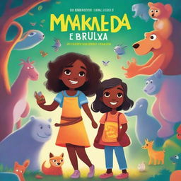 Create a book cover for 'Makenda e a Bruxa - Uma Aventura Infinita