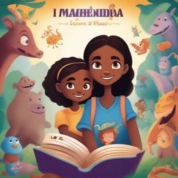 Create a book cover for 'Makenda e a Bruxa - Uma Aventura Infinita