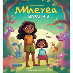 Create a book cover for 'Makenda e a Bruxa - Uma Aventura Infinita