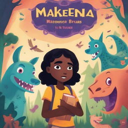 Design a book cover with the title 'Makenda e a Bruxa' and the subtitle 'Uma Aventura Infinita