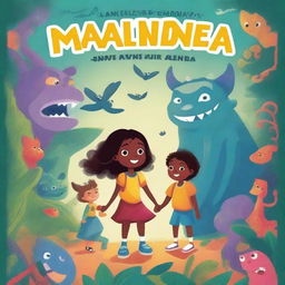 Design a book cover with the title 'Makenda e a Bruxa' and the subtitle 'Uma Aventura Infinita