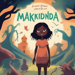 Design a book cover titled 'Makenda e a Bruxa