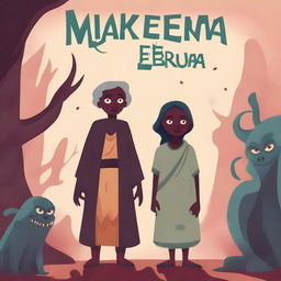 Design a book cover titled 'Makenda e a Bruxa