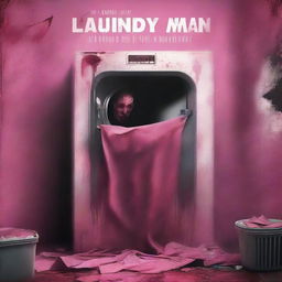 Create a book cover for a crime fiction novel titled 'The Laundry Man