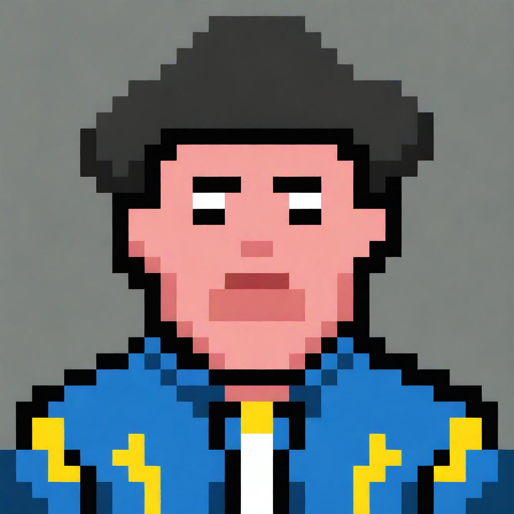 Create a 32x32 pixel art image of a Ukrainian man