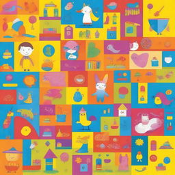 Create a vibrant and playful background for a children's activity book cover