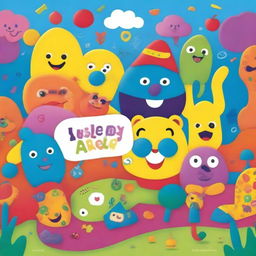 Create a vibrant and playful background for a children's activity book cover