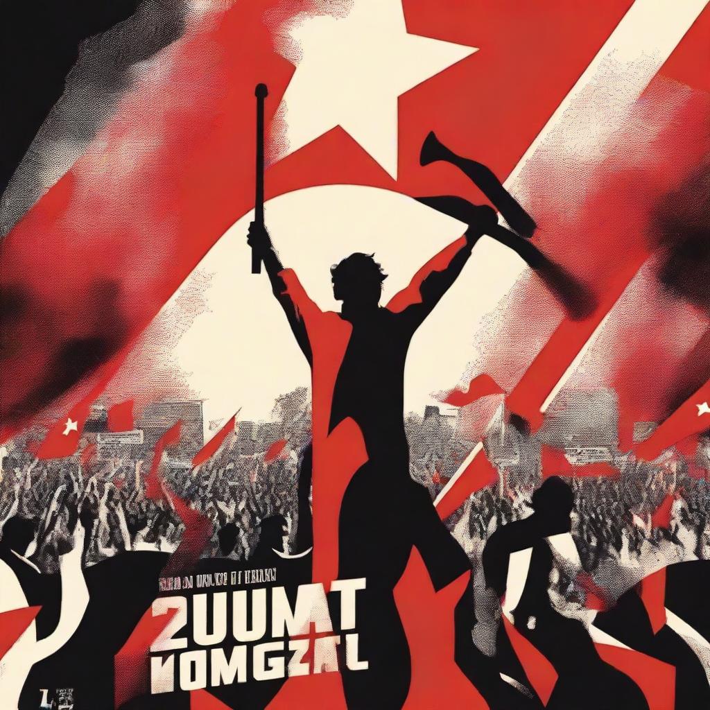 Crie uma capa de livro impactante com o título 'Manifestação Comunista 2: A Verdadeira Revolução Está Preste a Começar'